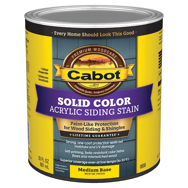Cabot Siding & Fence Solid Tintable Medium Base Stain and Sealer 1 qt